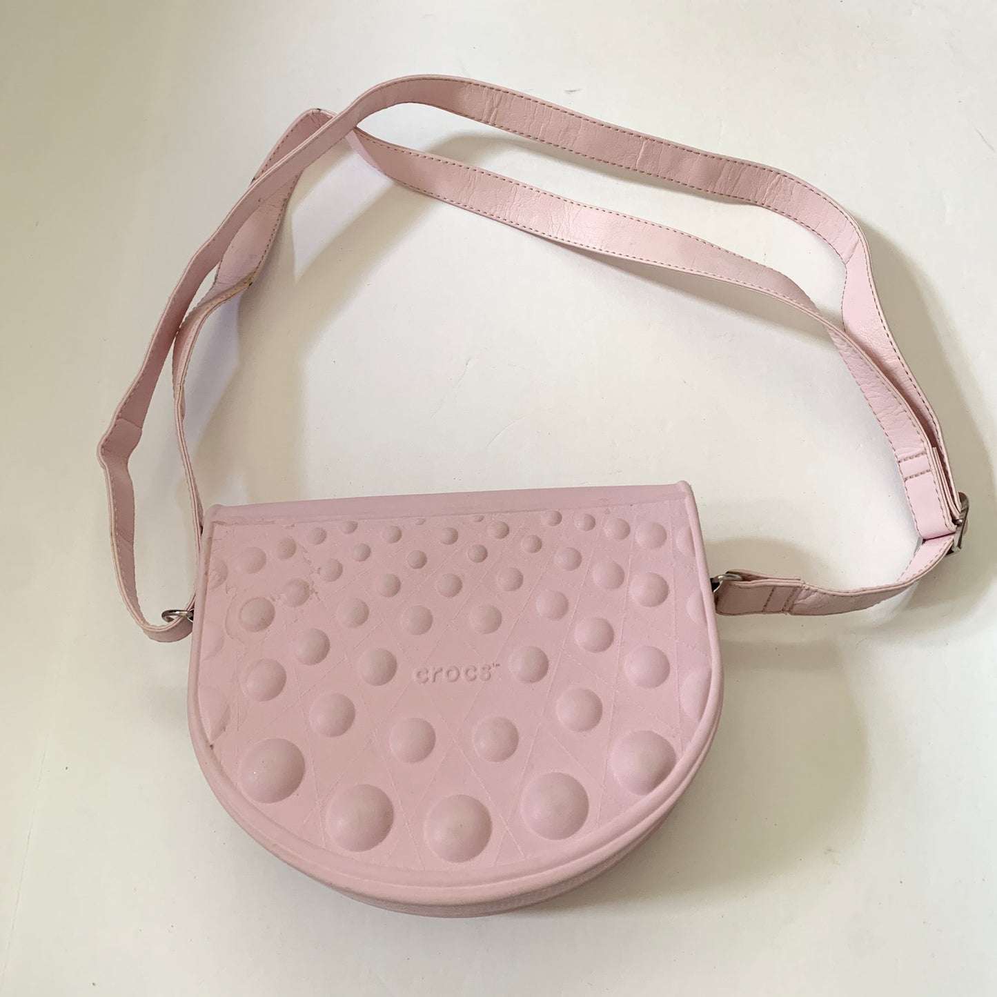 Crocs Rubber Light Pale Blush Pink Crossbody Purse Bag