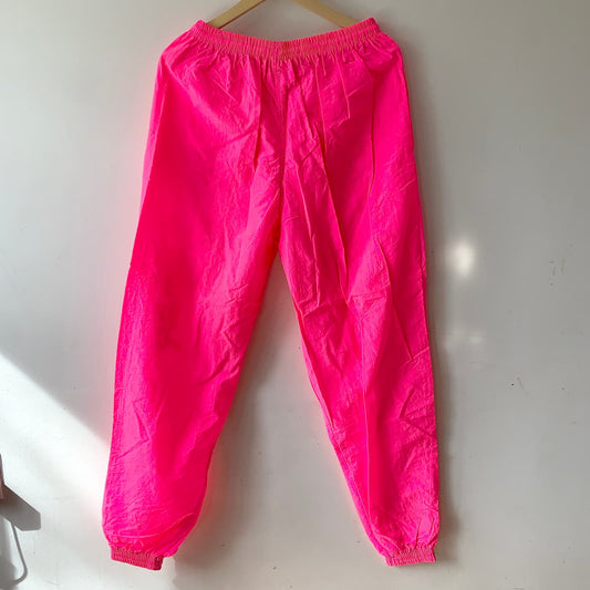 LA GEAR Vintage 80s 90s Neon Fuchsia Pink Windbreaker Pants Large