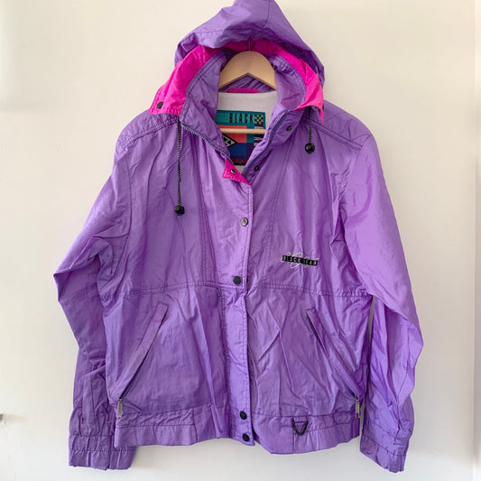 Black Bear Vintage 80s 90s Color Block Full Zip Purple Pink Ski Jacket Small