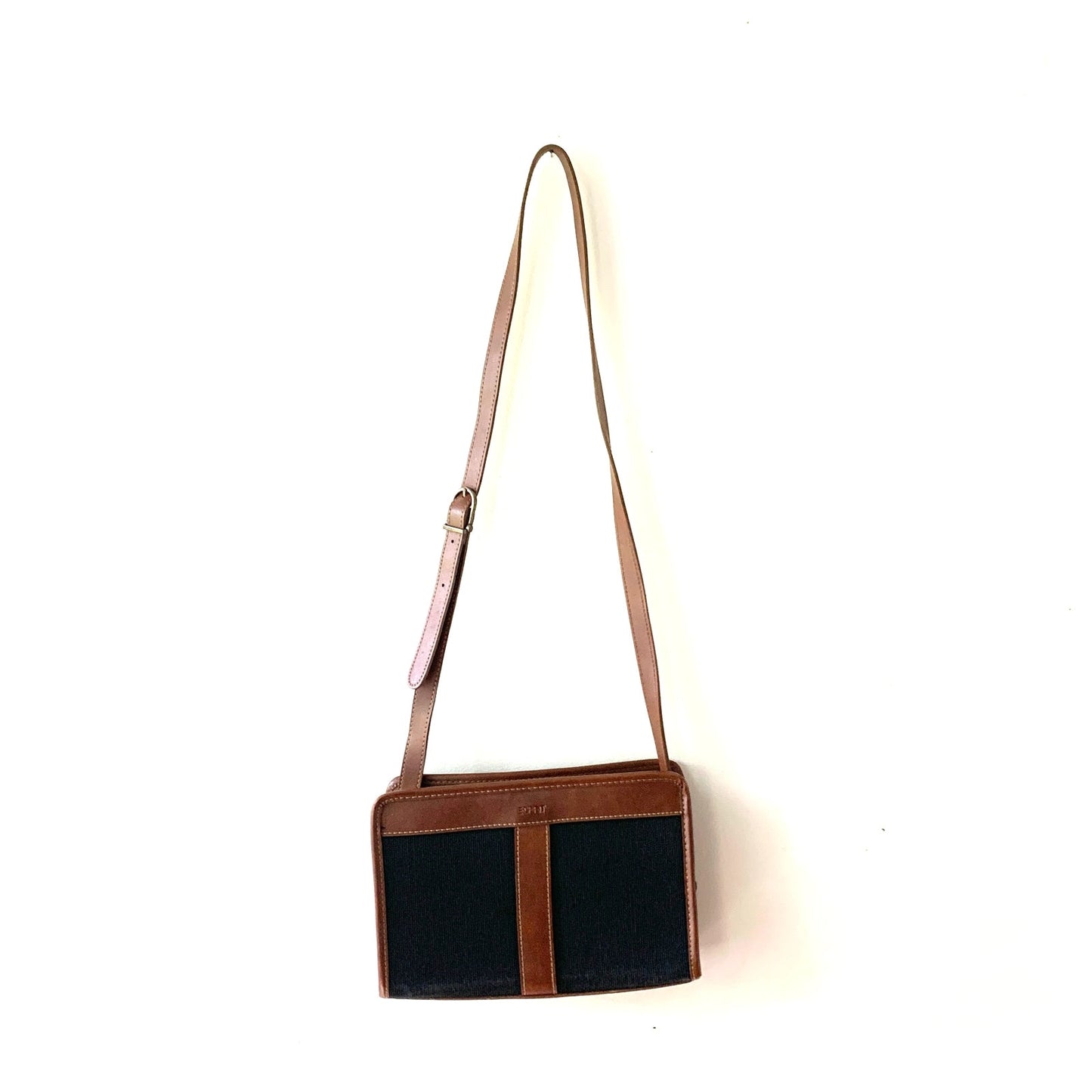 ESPRIT Vintage Black Brown Crossbody Rectangle Purse