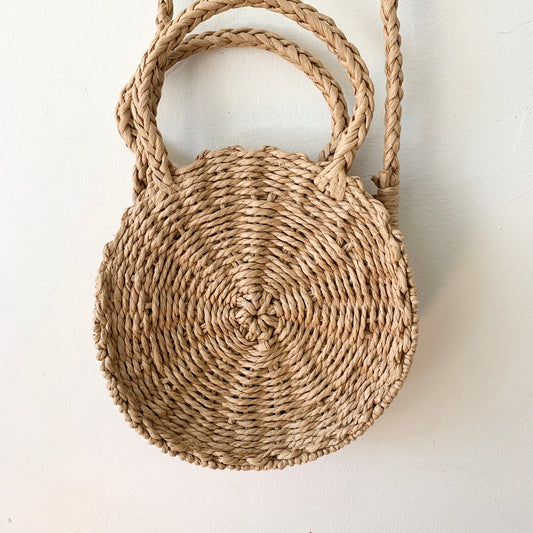 Circle Round Straw Summer Crossbody Purse