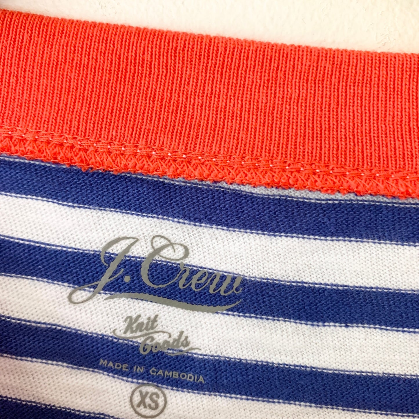 J. Crew French Striped L'Ocean Ocean Long Sleeve Red White Blue T-Shirt XS