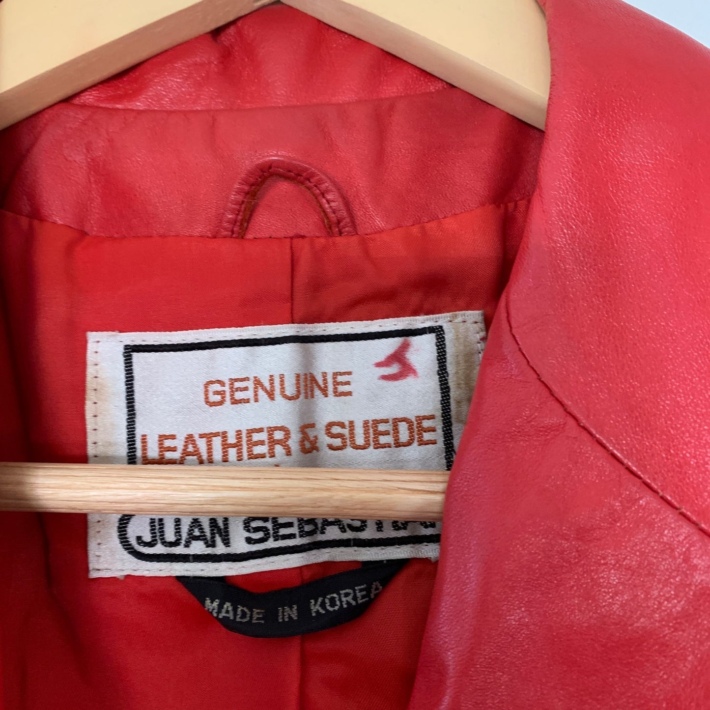 Juan Sebastian Vintage Genuine Leather Red Jacket Size Medium 9/10