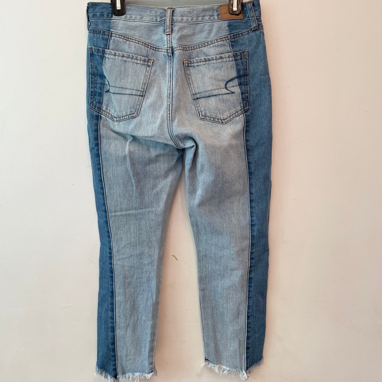 American Eagle Two Toned Ankle Straight Leg Cotton Jeans