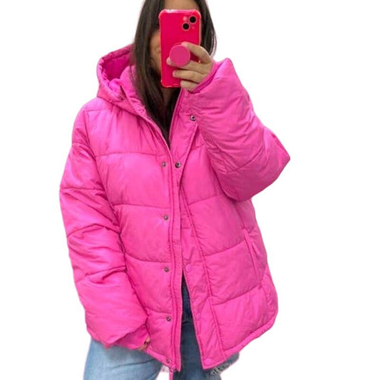 Amazon Essentials Heavyweight Long Sleeve Hooded Neon Pink Puffer Coat XXL