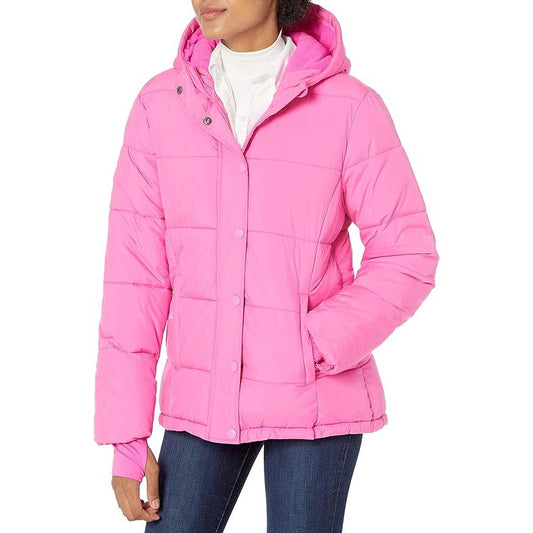 Amazon Essentials Heavyweight Long Sleeve Hooded Neon Pink Puffer Coat XXL