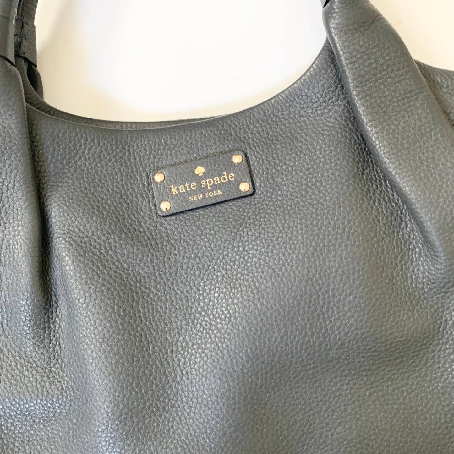 Kate Spade Stevie Berkshire Gray Leather Satchel Purse Bag