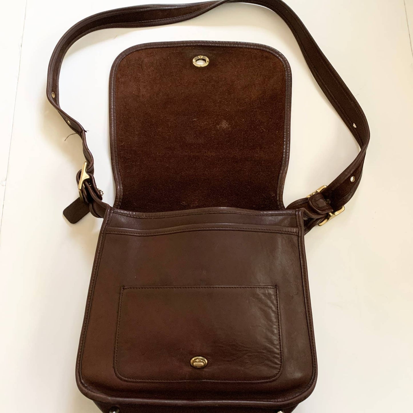 Vintage Coach Stewardess Leather Brown 9525 Purse Handbag