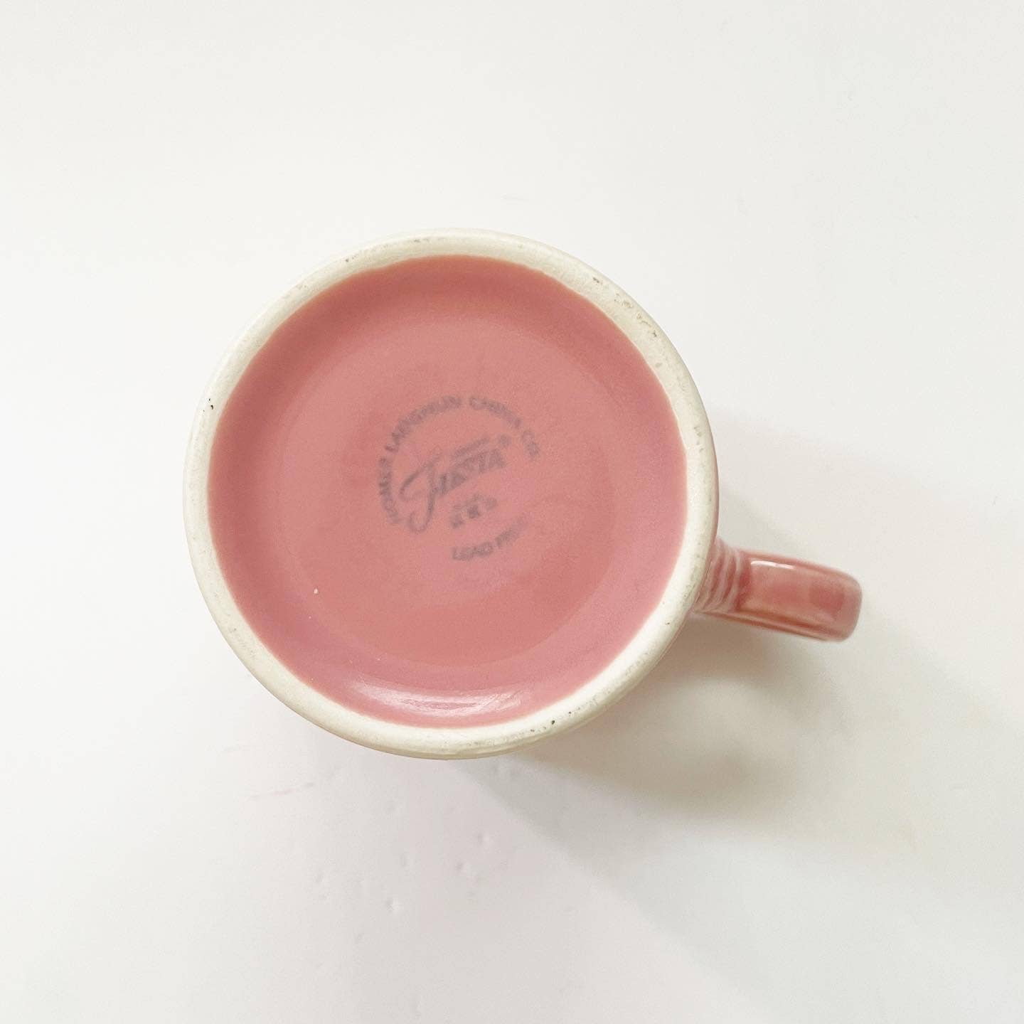 Fiesta Ware Pink Ring  Rose Handle Coffee Mug