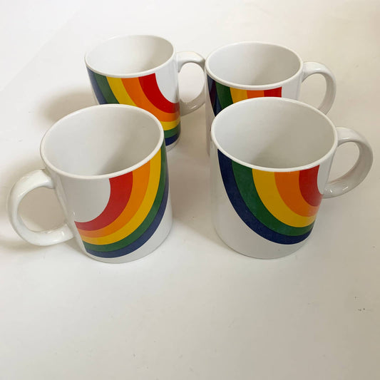 Vintage FTD Rainbow 1980s Coffee Mugs