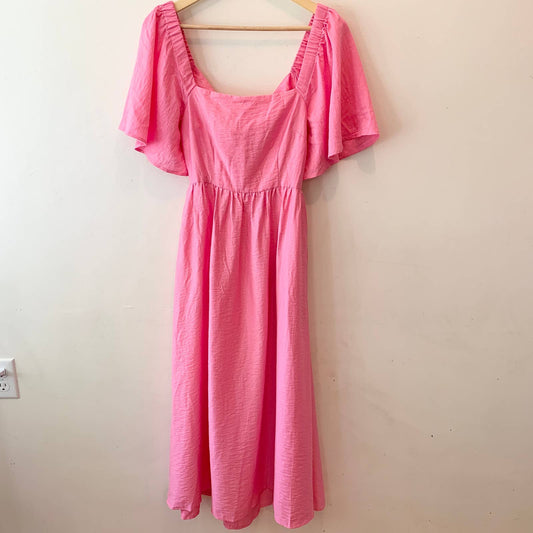 A New Day Target Flutter Sleeve Open Back Tie Pink Dress XS