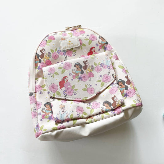Disney Princess White Pink Mini Backpack Floral Purse