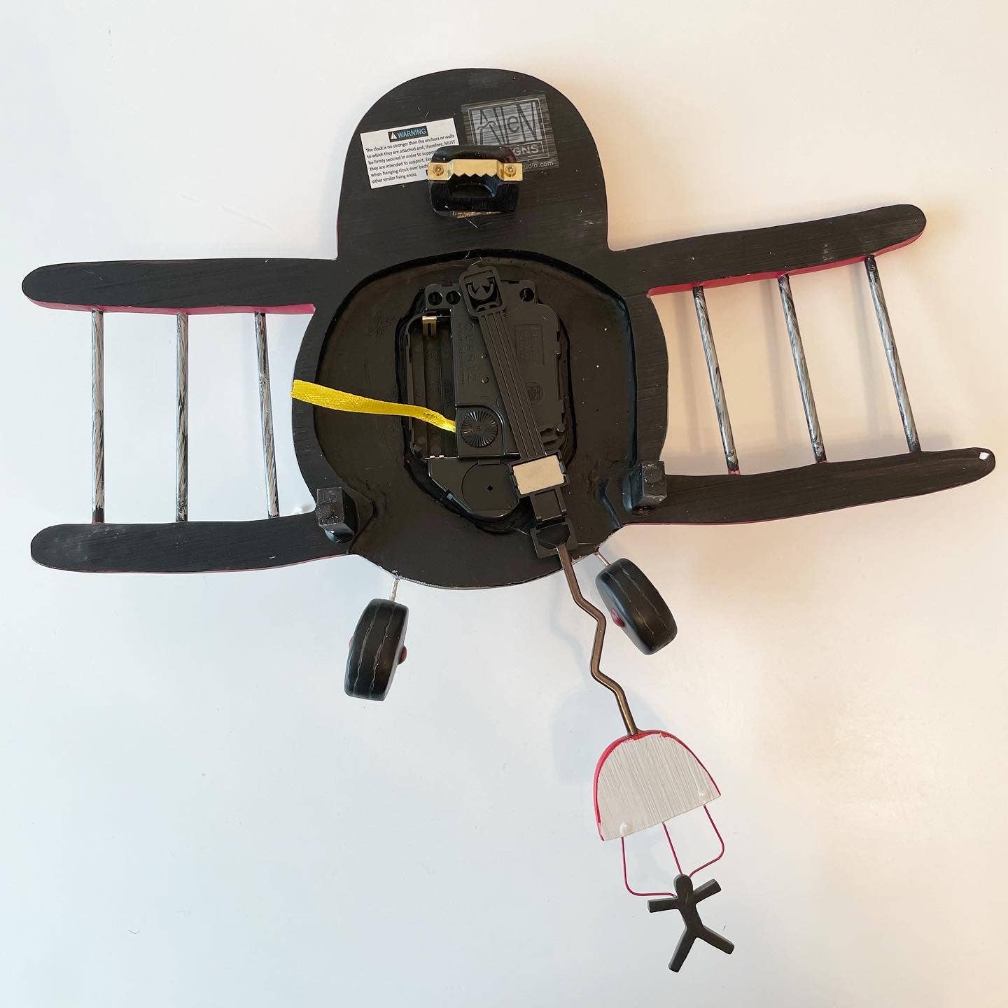 Allen Designs Airplane Jumper Novelty Pendulum Clock