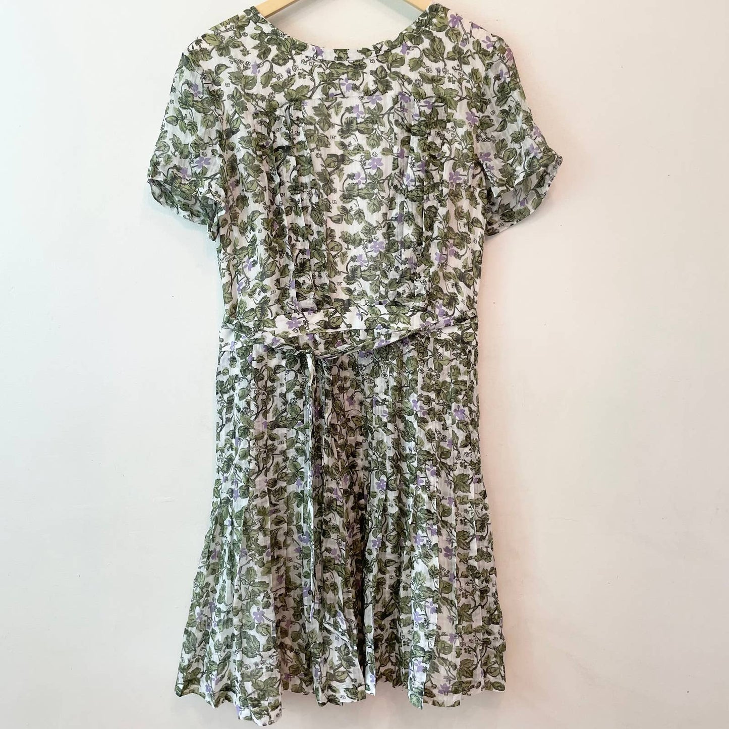 Brooks Brothers Green Ditsy Floral Silk Dress