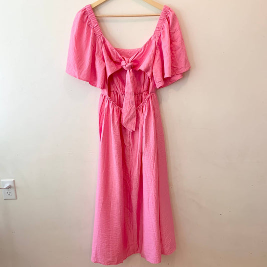 A New Day Target Flutter Sleeve Open Back Tie Pink Dress XS