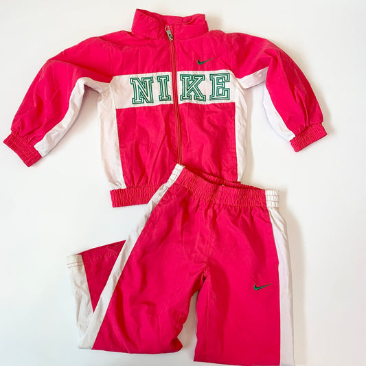Girls Nike Hot Pink Green White Track Suit Size 4