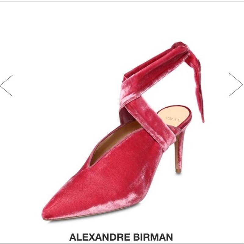 Alexandre Birman Sally Velvet lace Kitten Heel Sandals Mule Shoes 39 9 7