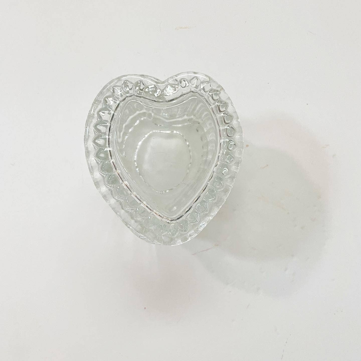 Heart Shaped Glass Trinket Box
