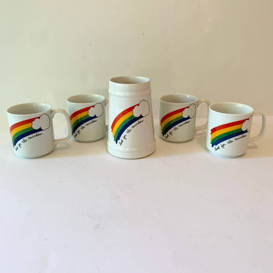 Vintage 1980s Look for the Rainbow Mug and Canister Utensil  Cup Pride Set