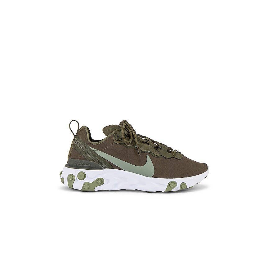 Nike React Element 55 Cargo Khaki Olive Army Green White Sneaker 12