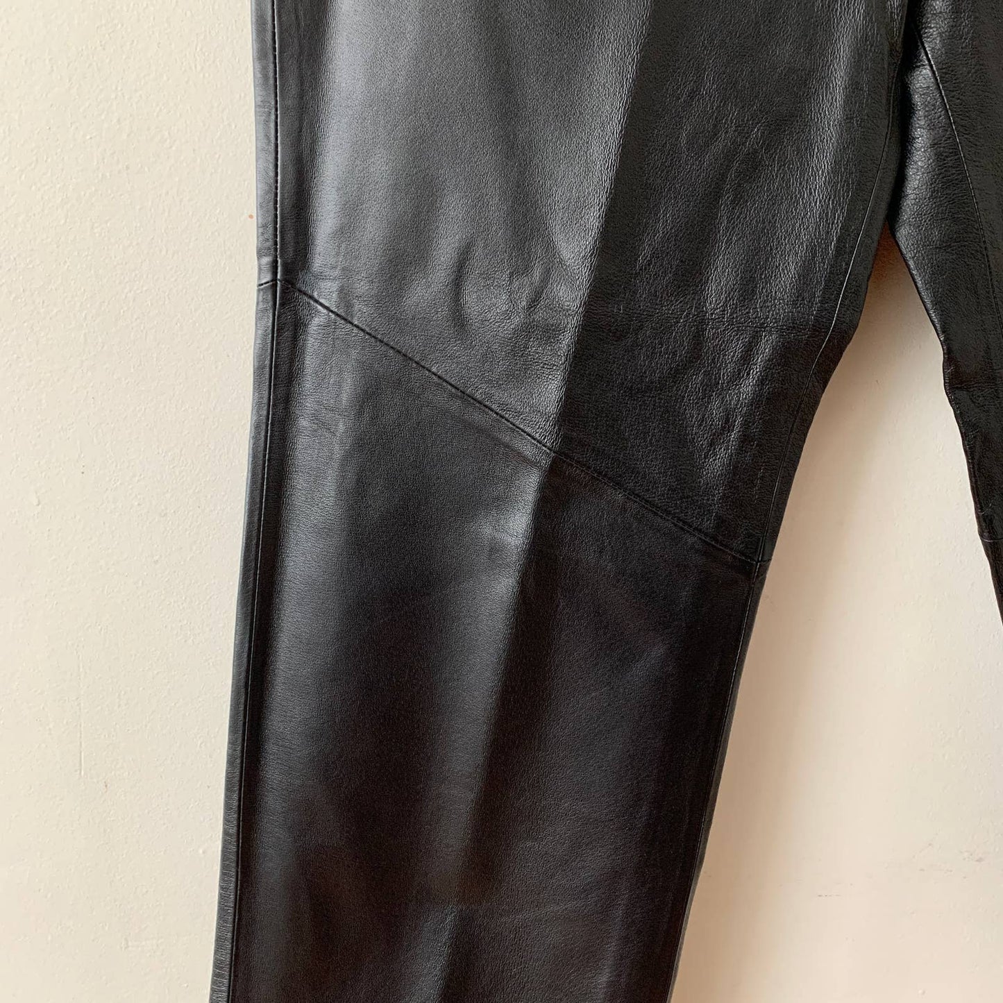 Vintage Newport News Leather Bootcut Petite Black Pants 12P