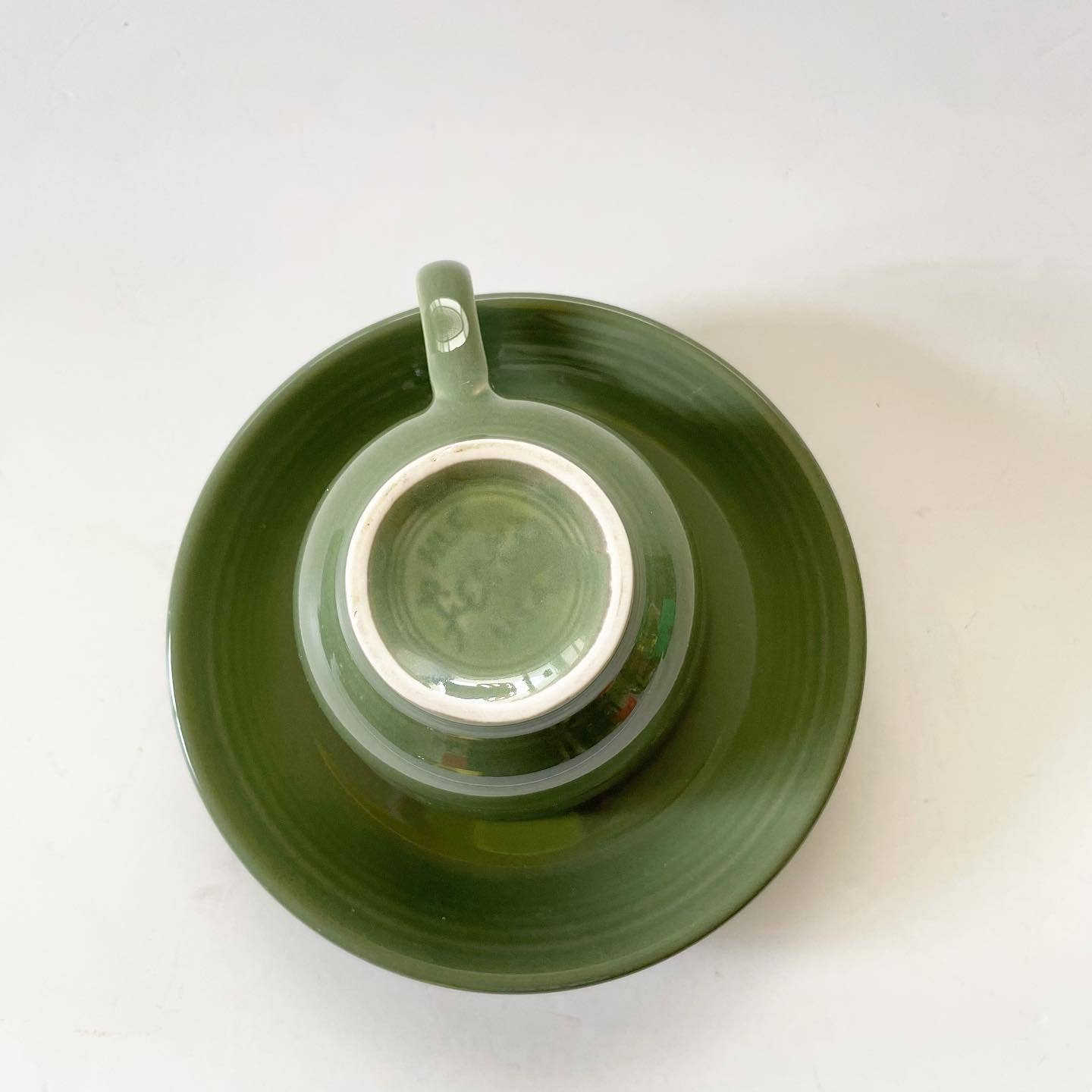 Fiesta Ware Green Fiestware Homer Tea Cup and Saucer Set