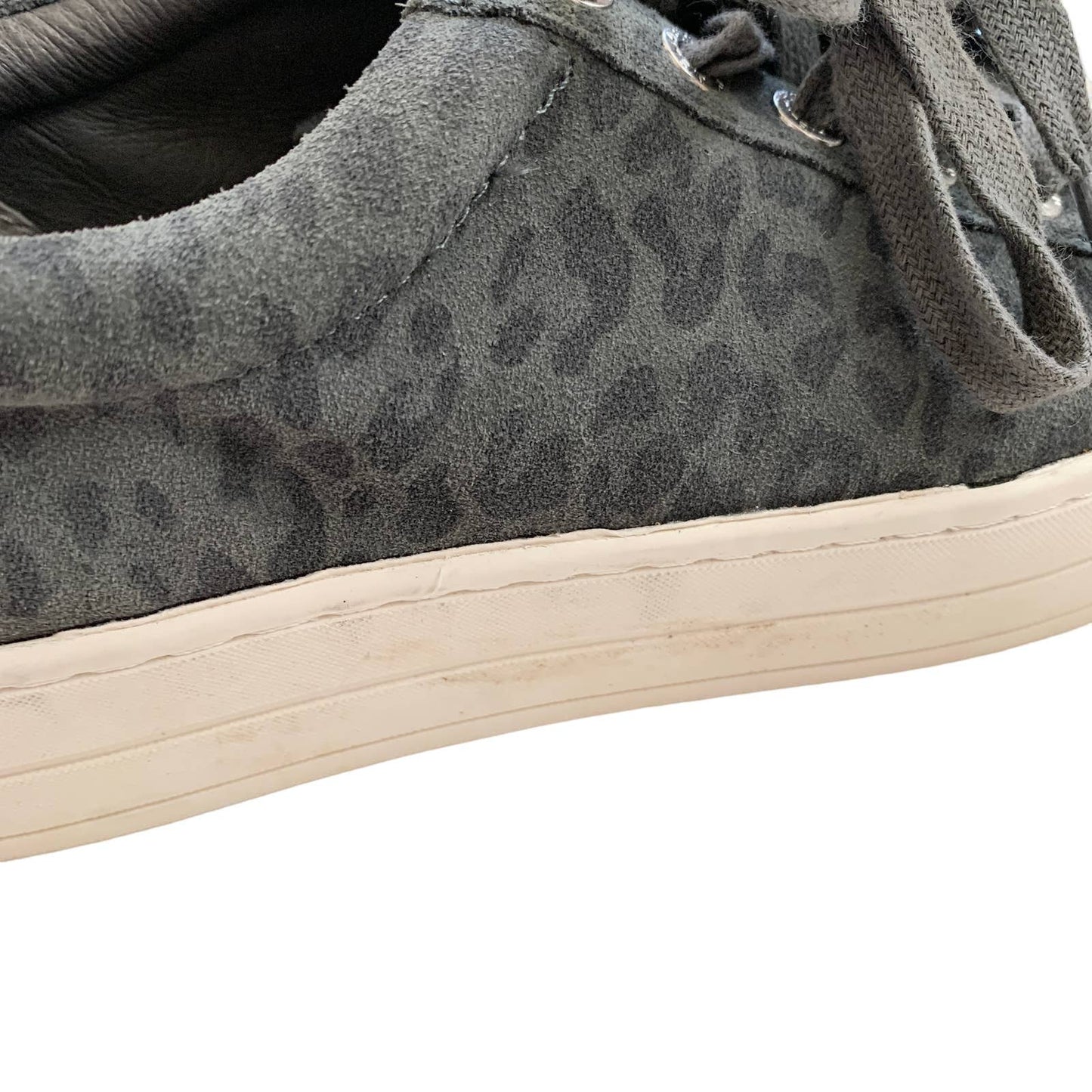 J / Slides Grey Suede Leopard Hippie Platform Sneakers 7.5