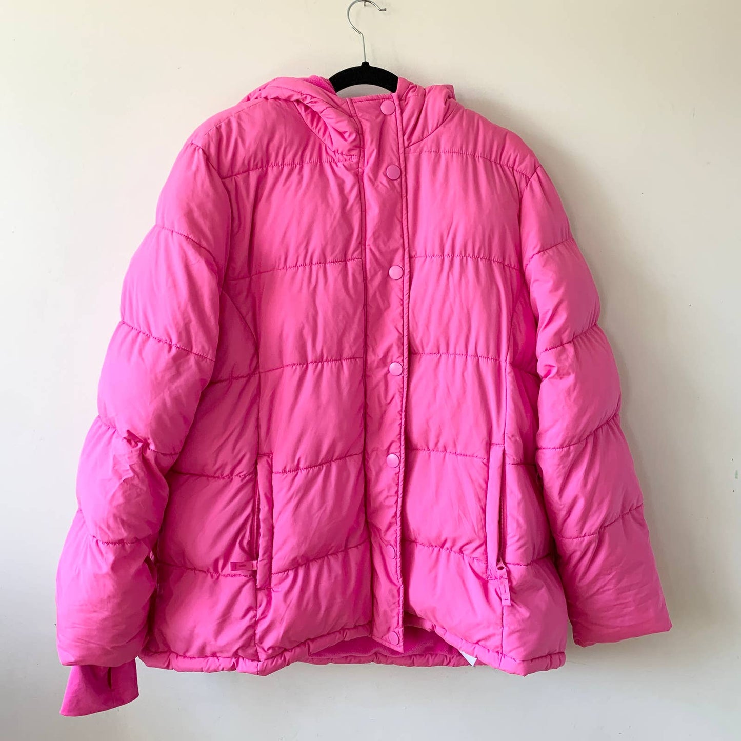 Amazon Essentials Heavyweight Long Sleeve Hooded Neon Pink Puffer Coat XXL