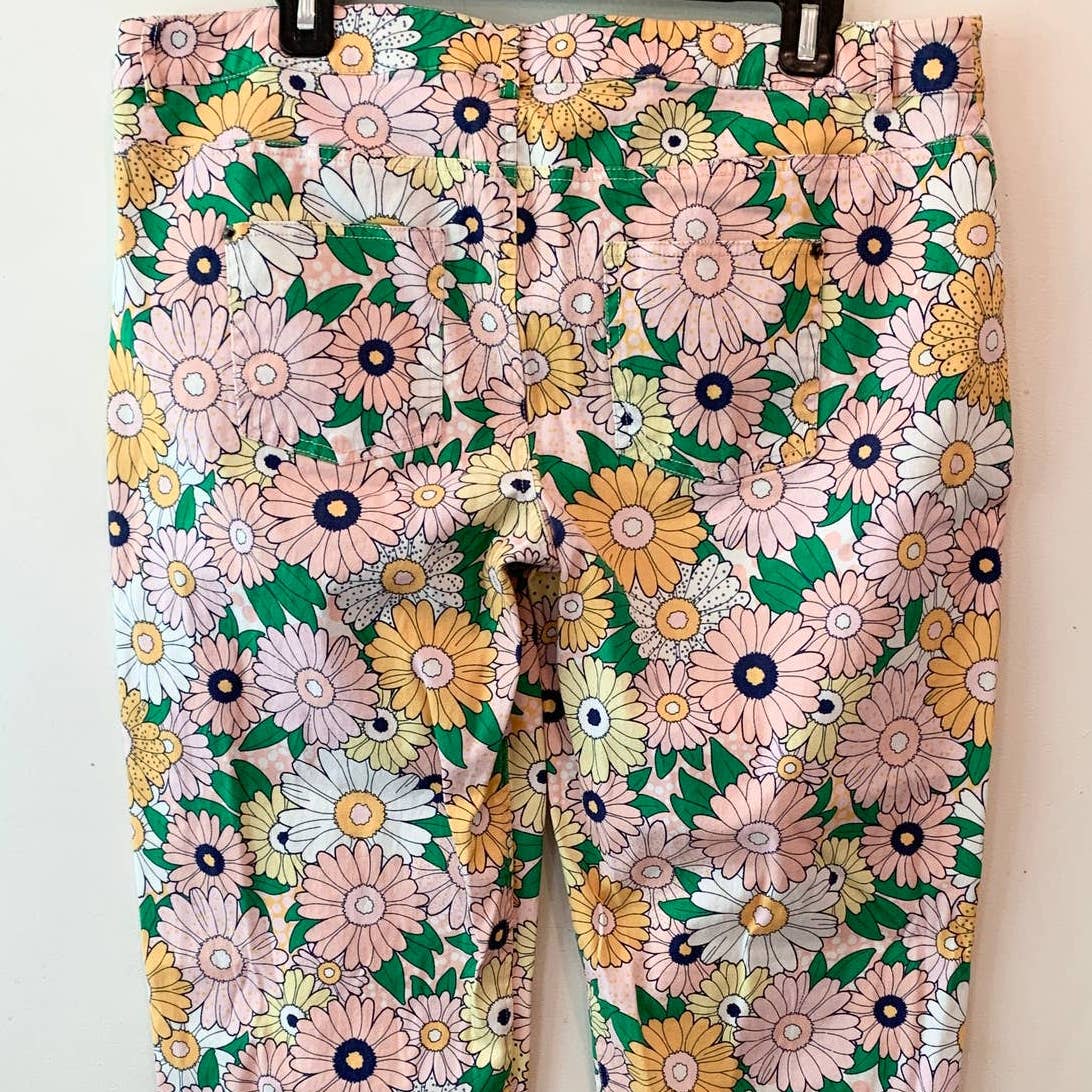 ModCloth Exuberant Intrigue Retro Groovy Daisy Floral Pants XL