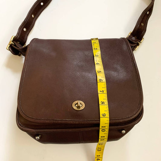 Vintage Coach Stewardess Leather Brown 9525 Purse Handbag