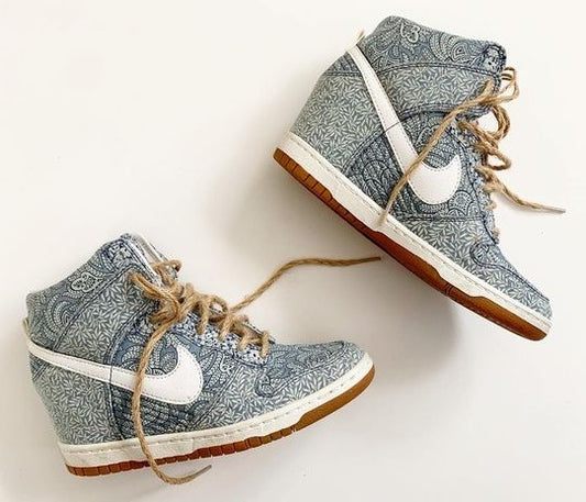 Nike x Liberty Dunk Sky Hi Floral Paisley Rope Laces Sneaker Shoes 7.5 Women's