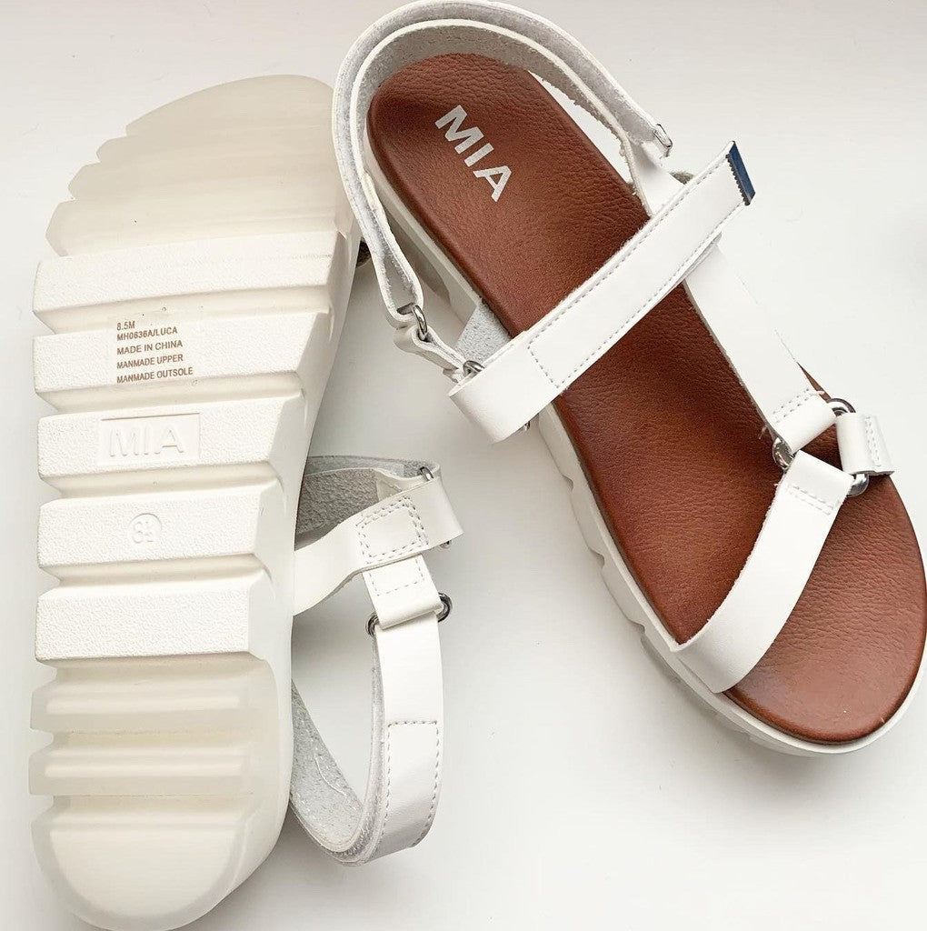 MIA White Strap Sandal Shoes Rylie 8.5 M