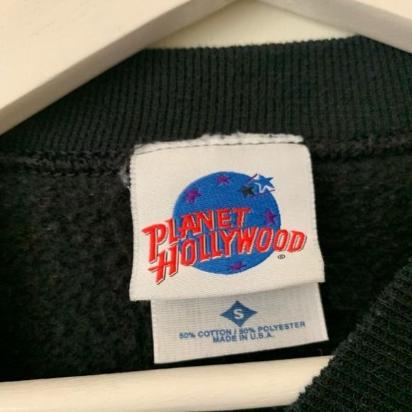Planet Hollywood Beverly Hills Vintage 1990s  Black Crew Neck Sweatshirt Size Small