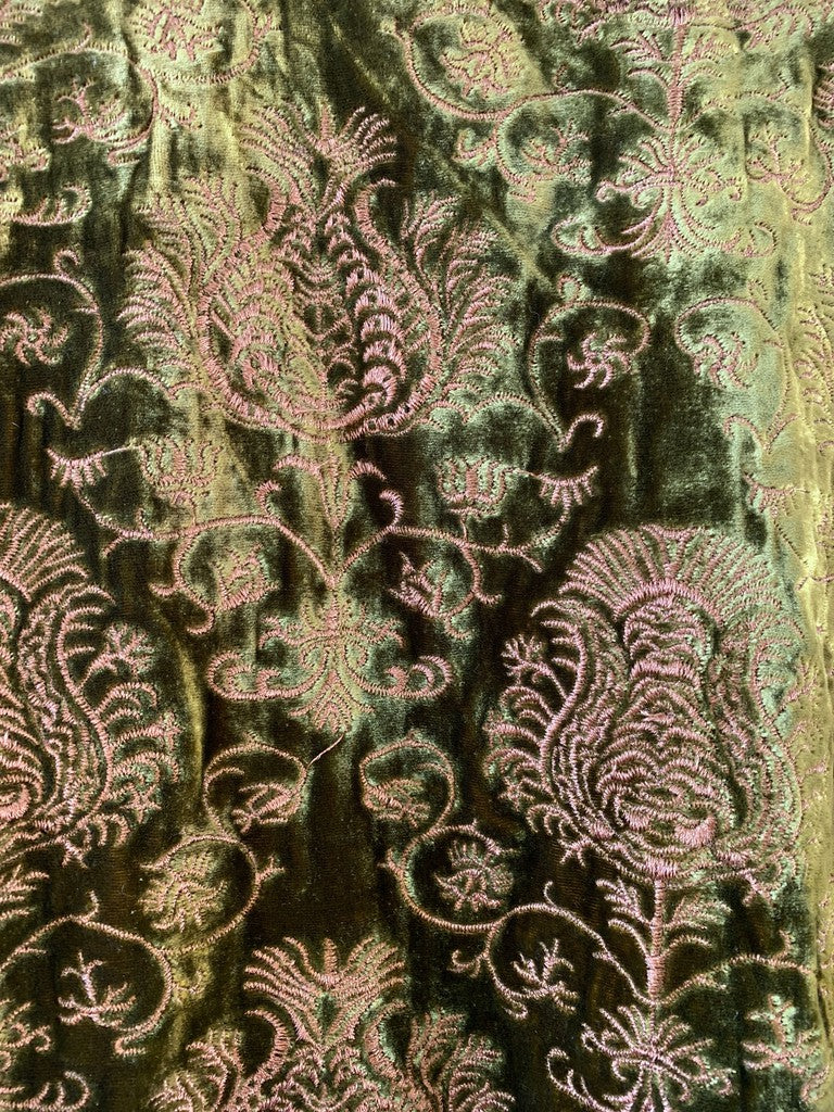 Vintage Aris. A Paisley Mid-Length Velvet Embroidered Jacket XXL