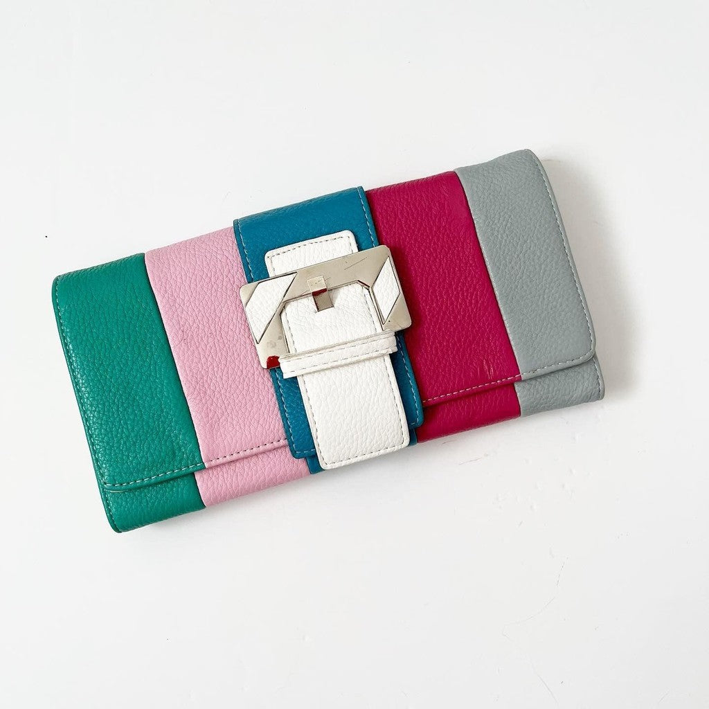 Multicolor Women Wallet Removable Strap