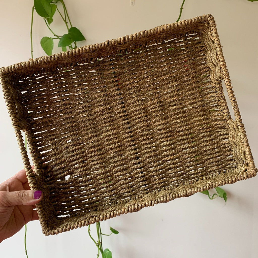 Boho Rectangle Medium Wicker Tray