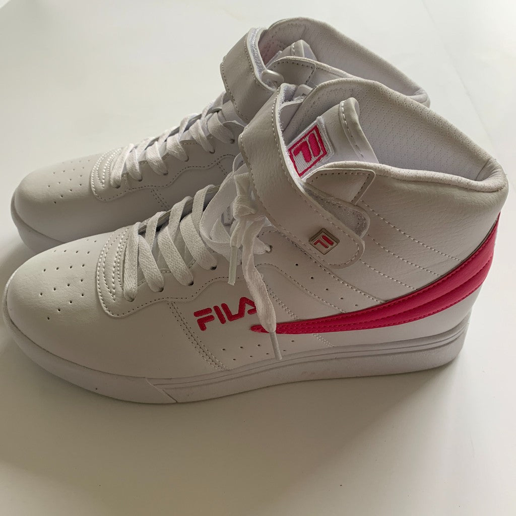 FILA Vulc 13 White & Pink High Top Sneaker 9