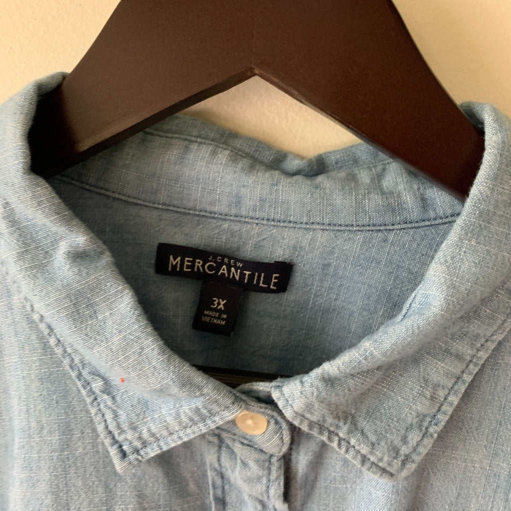 J.CREW Mercantile Long Sleeve Chambray Button-Up Shirt 3X Plus