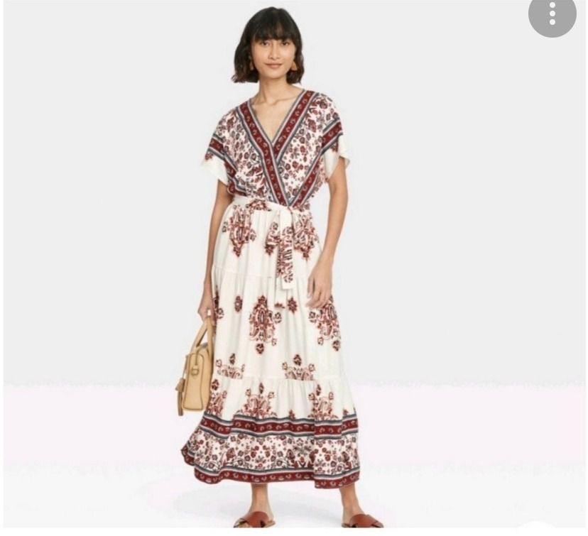Knox Rose White / Black / Red Fit and Flare Maxi Bohemian
