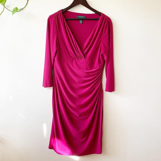 Lauren Ralph Lauren Pink Bodycon Ruching Dresses
