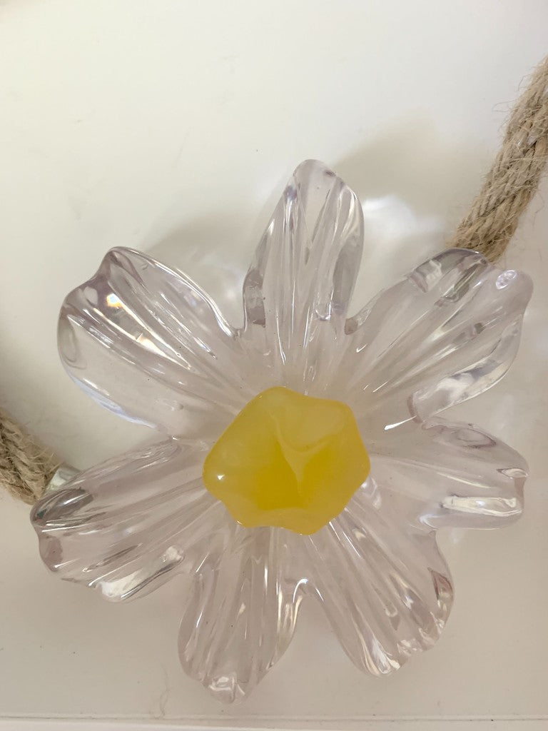 Zara Rope Resin Yellow Daisy Flower Necklace