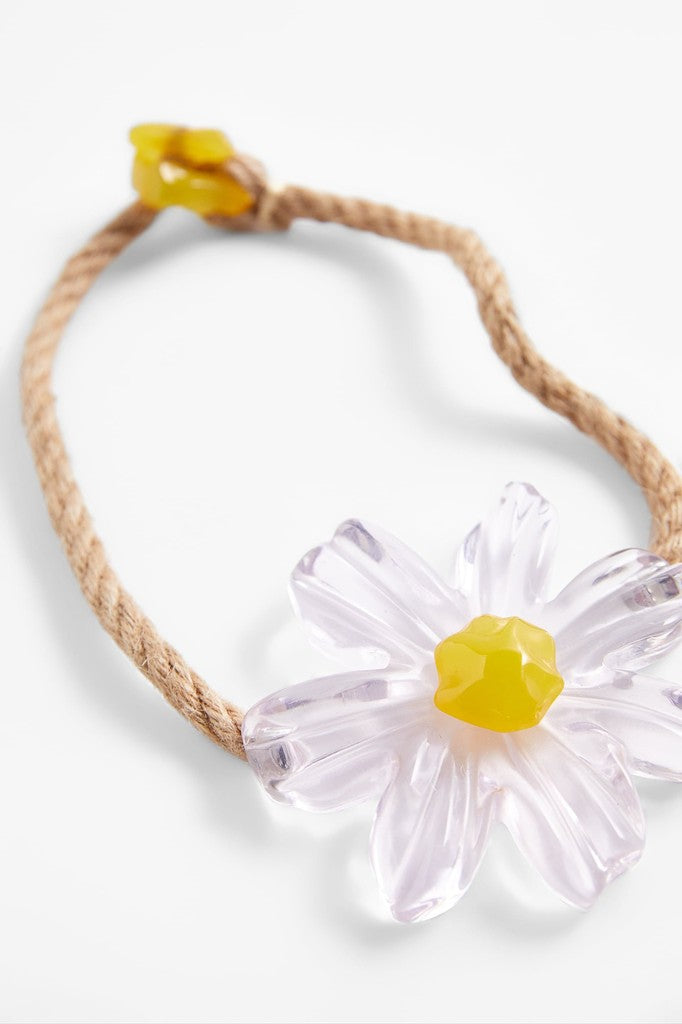 Zara Rope Resin Yellow Daisy Flower Necklace
