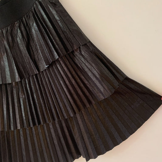 Lane Bryant Black Pleated Knee Length Metallic Skirt