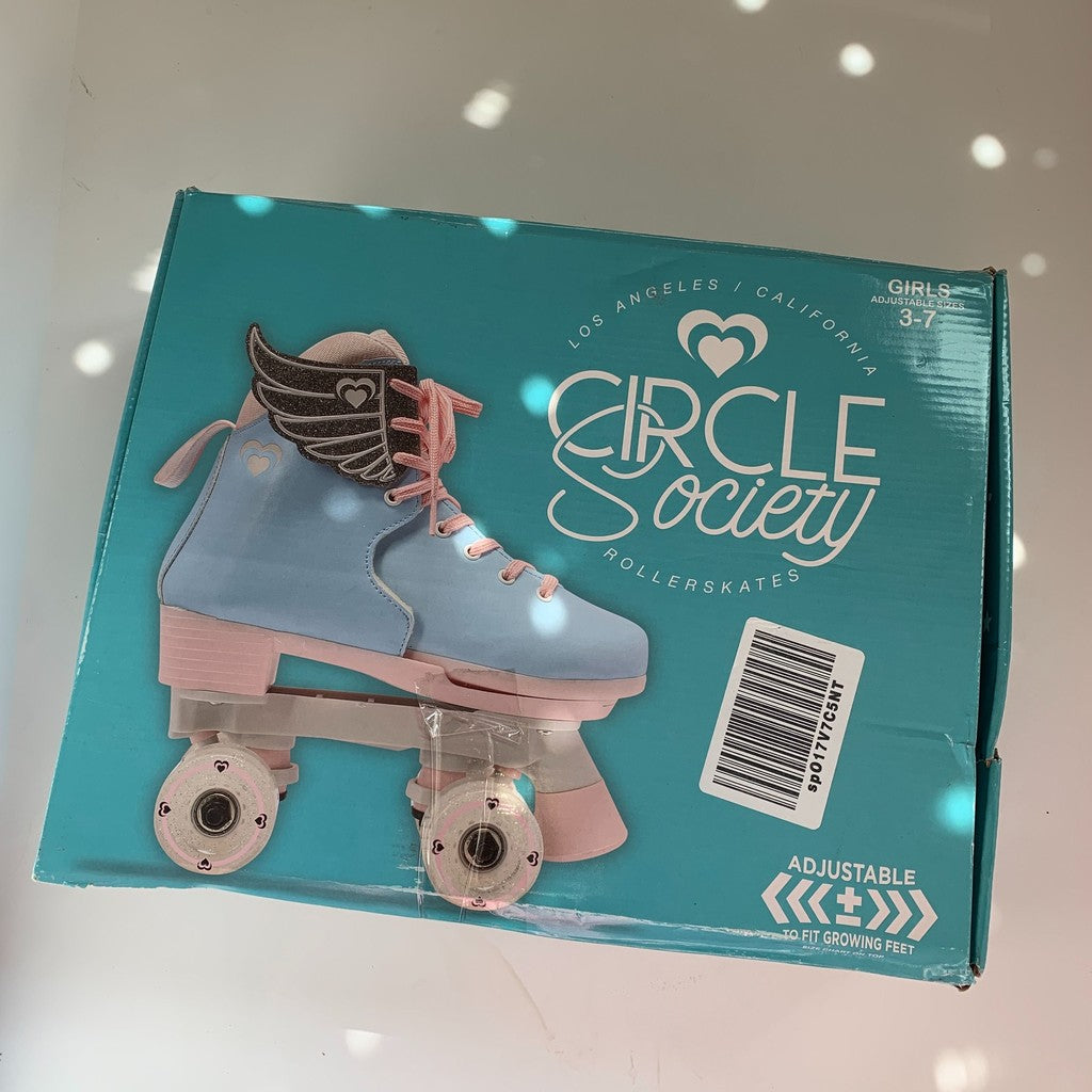 Circle Society Classic Adjustable Children's Roller Skates, 3-7 US Girls, Classic Cotton Candy