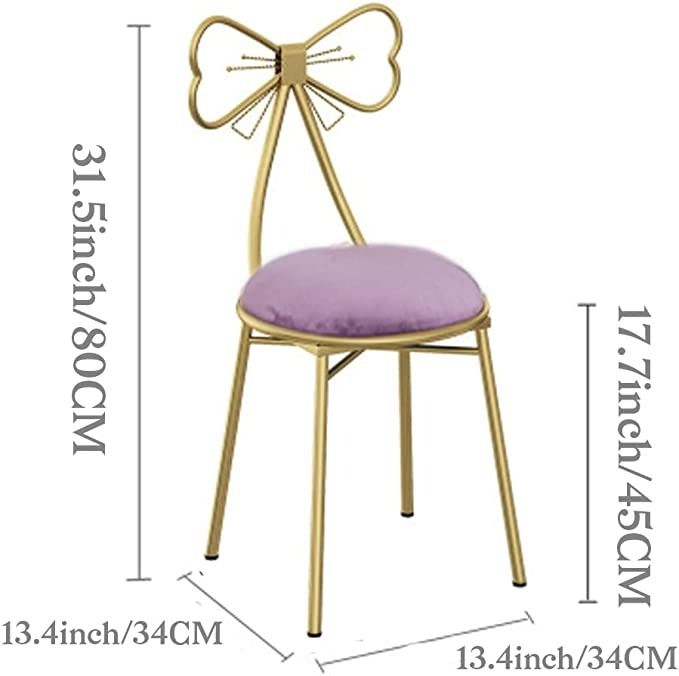Butterfly Vanity Accent Chair Gold Lavender