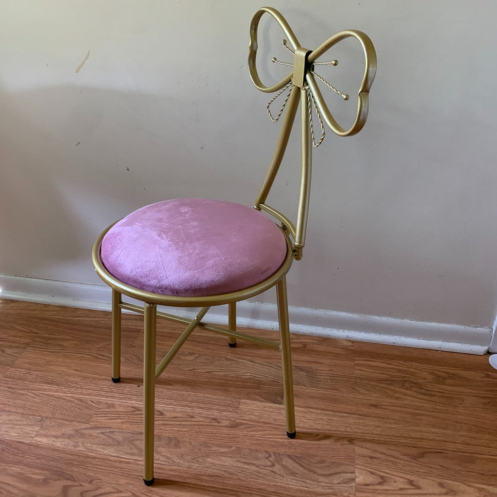 Butterfly Vanity Accent Chair Gold Lavender