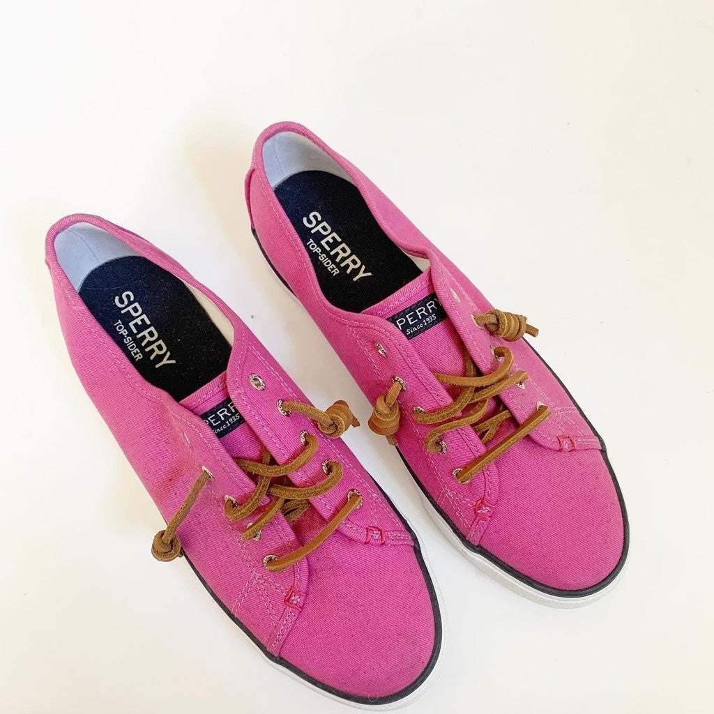 Sperry Top-Sider Canvas Slip On Seacoast Pink Shoes