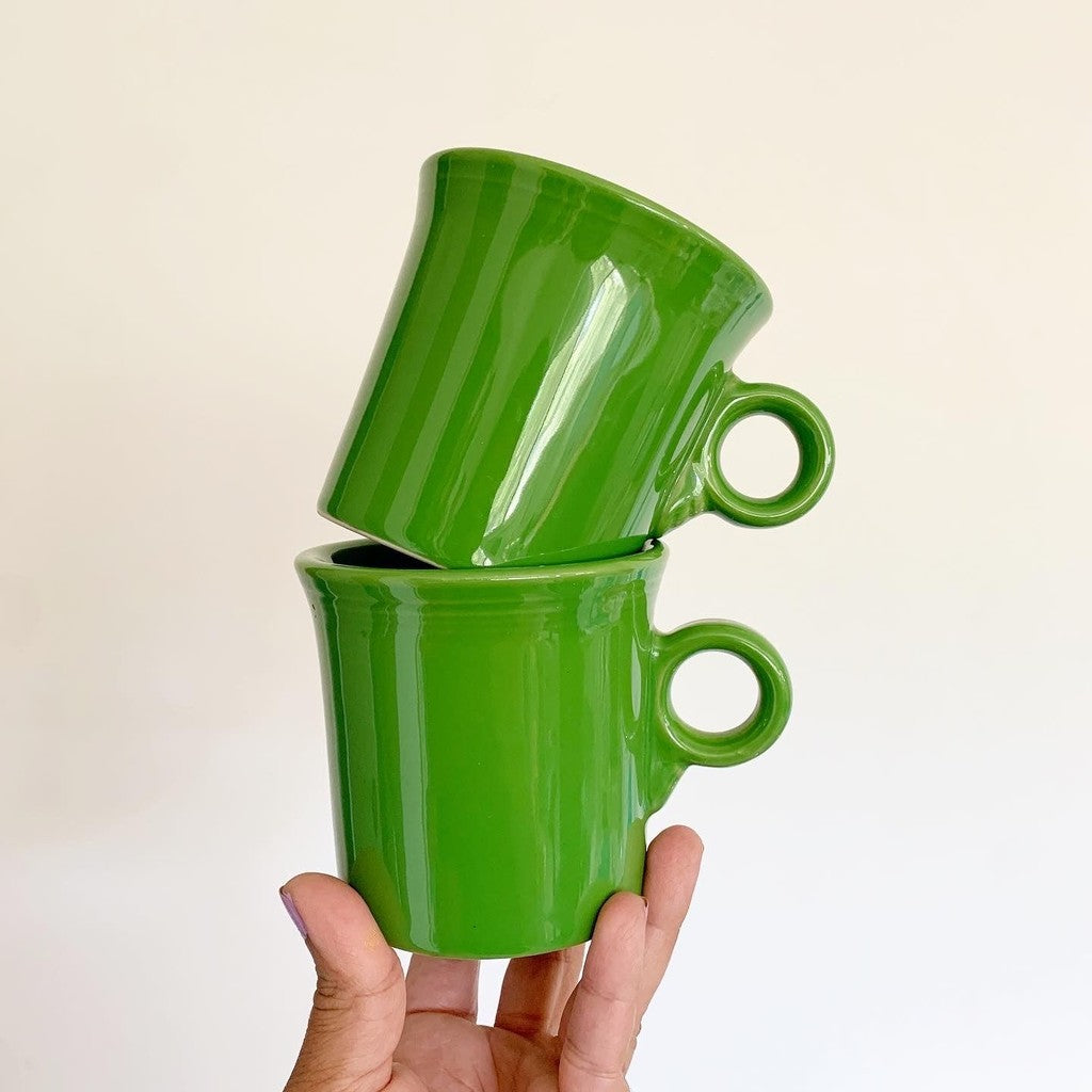 Fiestaware Green Ring Coffee Cup Mug Fiesta HLC Shamrock color 3.5" Fiesta USA Backstamp