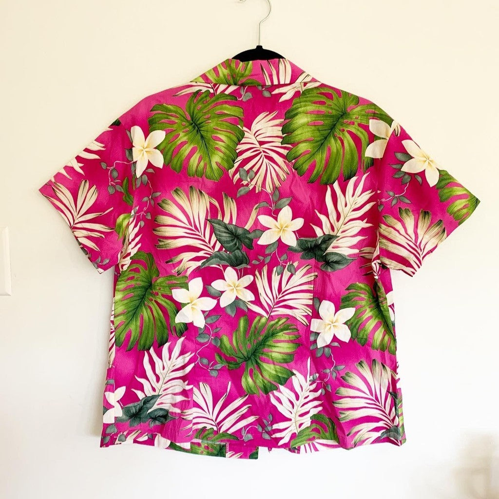 Pacific Legend Apparel, Inc. Pink Button-Up XL Relaxed Short Sleeve Hawaiian Shirt