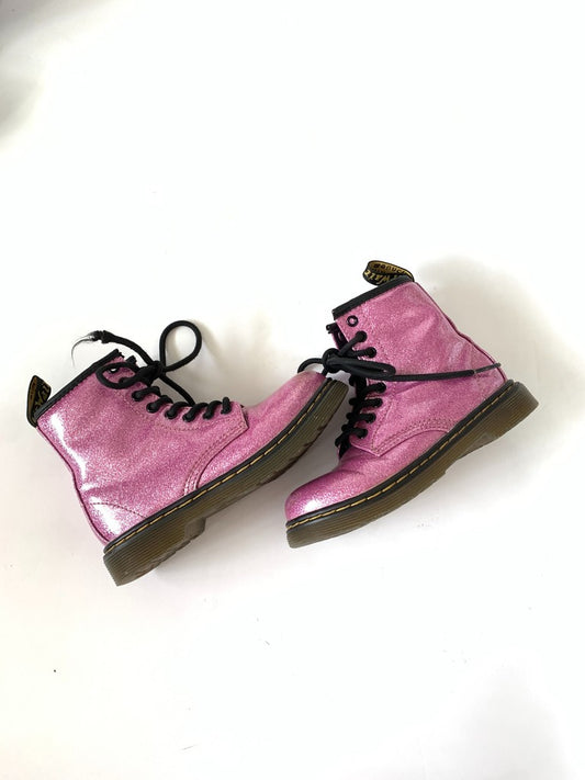 Dr. Doc Martens 1460 Glitter J Girl’s Pink Combat Boots Toddler